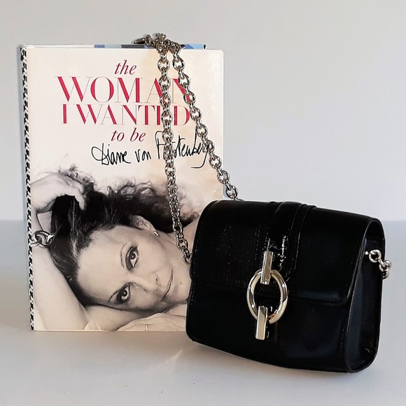 Diane Von Furstenberg Handbags - DVF Micro Mini Sutra black leather shoulder bag